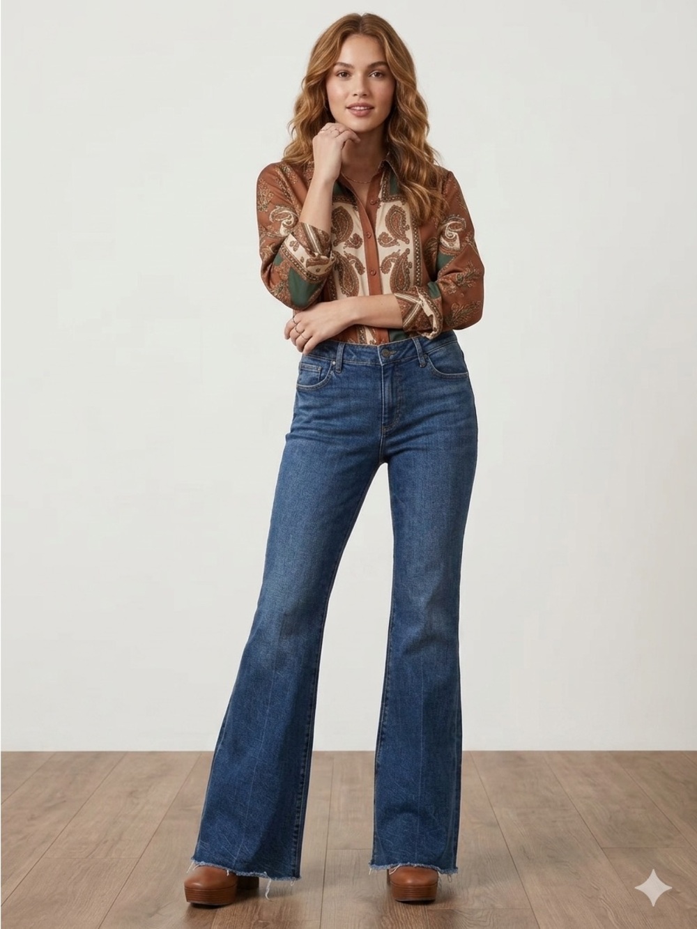 Express Jeans No Rise 70's Flare Stretch Denim Blue Size 10 Long